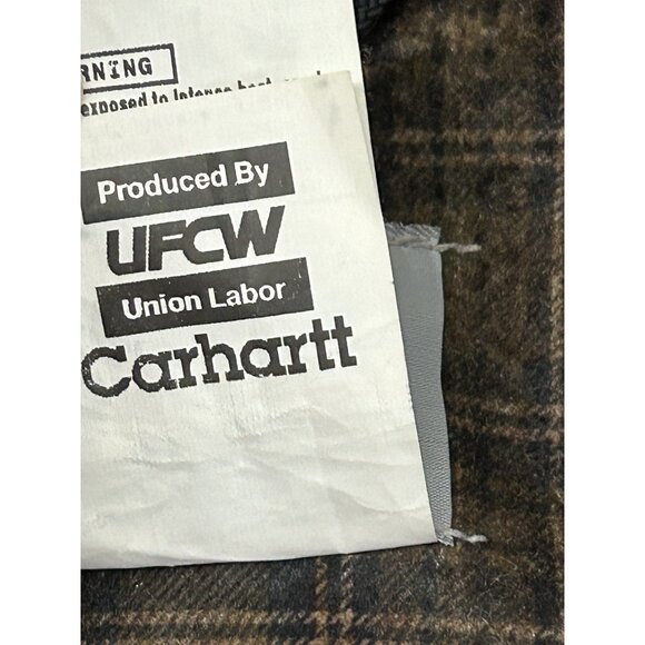 Vintage Carhartt Detroit Jacket Flannel Lined 2XL J200DKB Dark Brown Union Labor - Picture 9 of 16